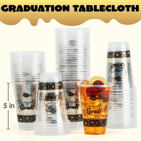 JOYIN 72 Pcs 16 oz Graduation Plastic Cups Class of 2024, Graduation Party Decorations Disposable Tableware Set for Graduation Party Supplies, Graduation School Party, Party Favors