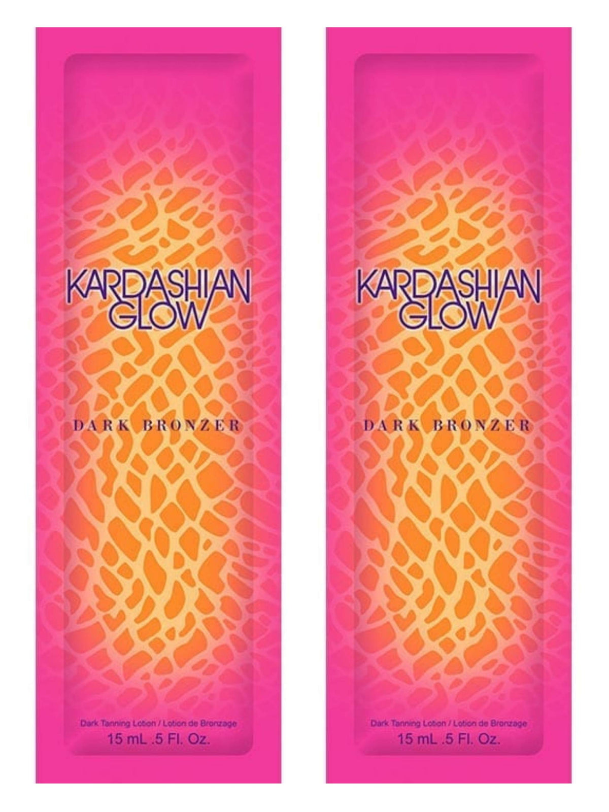2 Kardashian Glow Dark Bronzer Tanning Lotion Sample Packets