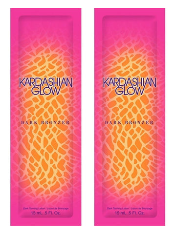 2 Kardashian Glow Dark Bronzer Tanning Lotion Sample Packets