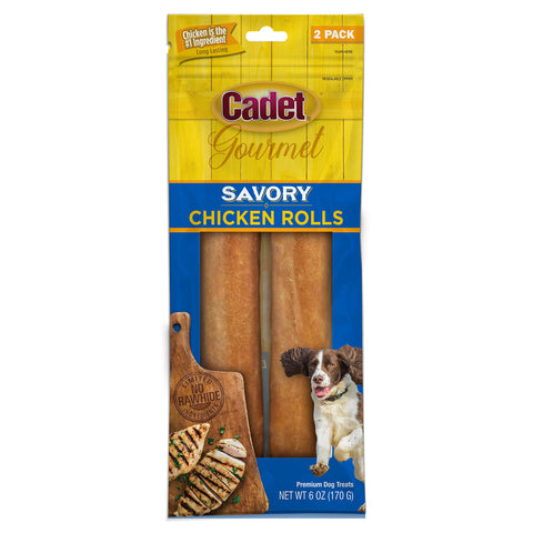 Cadet Gourmet Savory Chicken Rolls Rawhide Alternative Savory Rolls 6 oz.