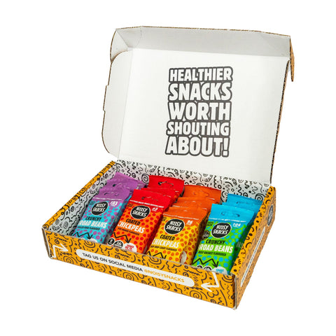 Noisy Snacks Healthy Snack Gift Box -ÃƒÆ’Ã¢â‚¬Å¡Ãƒâ€šÃ‚Â Chickpea & Broad Beans Gift Hamper - Vegan Snacks - Variety Pack - Low Calorie, High Protein, Gluten-Free, Full of Fibre -ÃƒÆ’Ã¢â‚¬Å¡Ãƒâ€šÃ‚Â Vegan Gifts (25g x 12)