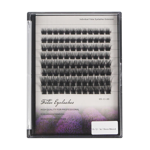 Dedila 96pcs Mixed 8-10-12-14mm/10-12-14-16mm Thick Base Dramatic Black Soft Cluster Individual False eyelashes Wide Stem 5D Volume Eye Lashes Extensions (10-12-14-16mm)