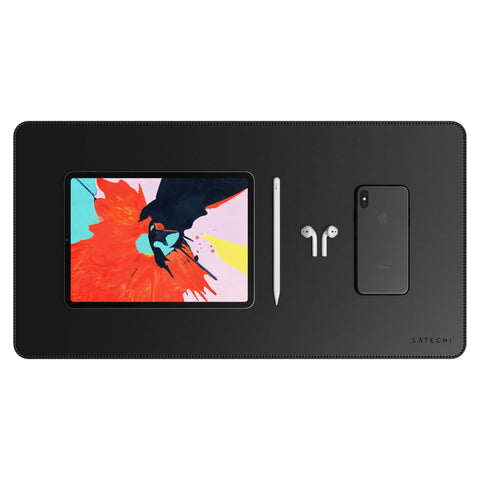 Satechi Eco-Leather Desk Mat, Large Mouse Pad Scratch and Water Resistant, Easy to Clean, Desk Pad for Office and Home, 23â€ x 12.2â€ - Black