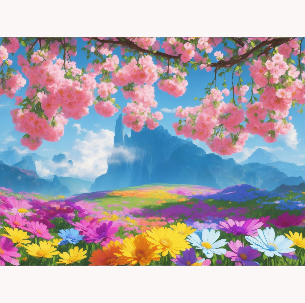 Classic Adult Puzzle 1000 Pieces for Wooden,Landscape Flower Puzzles,1000 Piece Palace and Sakura Puzzle,Suitable for People Over 12 Years Old