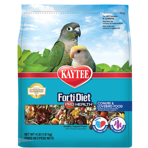 Kaytee Forti-Diet Pro Health Conure and Lovebird Pet Bird Food, 4 Pound