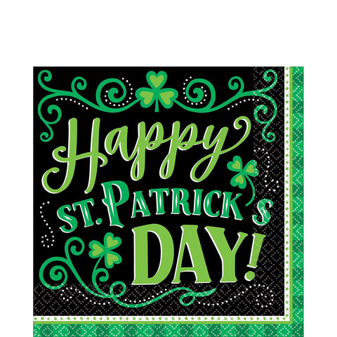 "Happy St. Patrick's Day" Luncheon Paper Napkins - 6.5" x 6.5" (125 Pack) - Perfect for Themed Parties & Celebrations