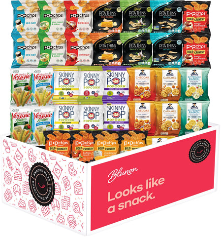 Snacks Variety Pack for Adults - Snack Box Care Package - Bulk Healthy Snack Bag Assortment (34 pack)