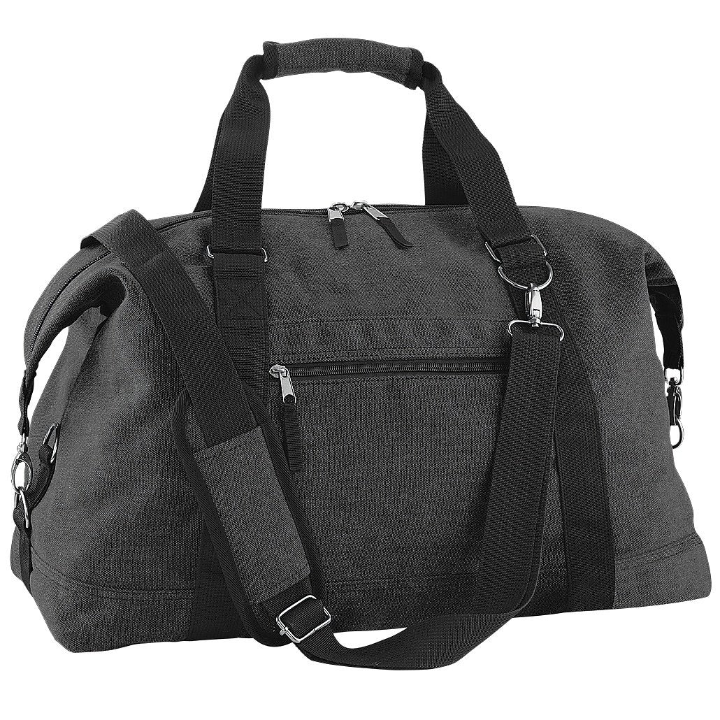 BagBase BG650VBLA Vintage Canvas Weekender - Vintage Black, Medium