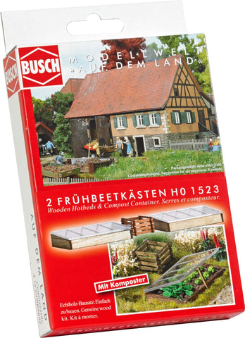 Busch 1523 Wooden Hotbeds/Compost HO Scenery Scale Model Scenery