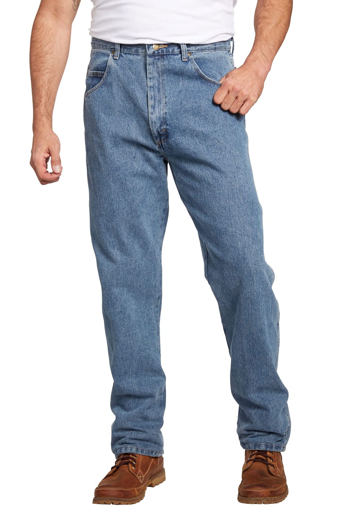 Wrangler mens Relaxed Fit Jeans, Grey Indigo, 32W x 32L US
