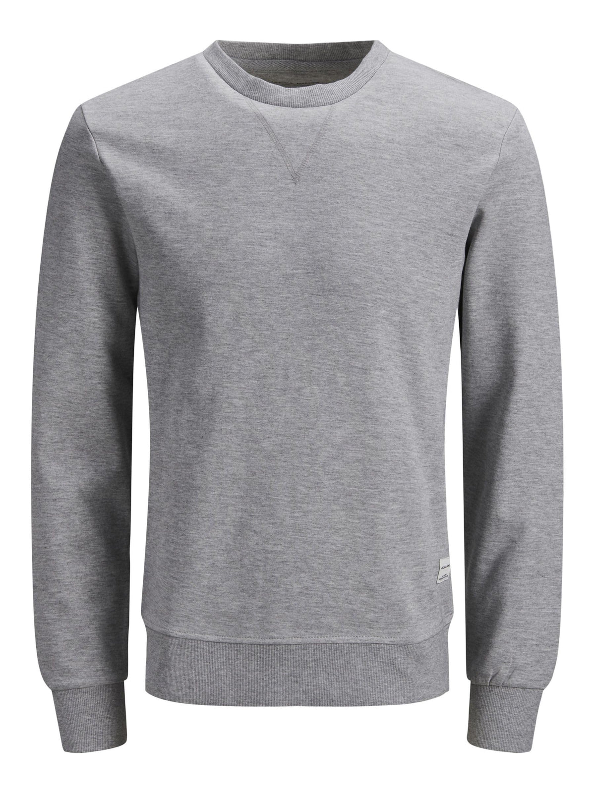 JACK & JONES PLUS Men's JJEBASIC Sweat Crew Neck NOOS PS Sweatshirt, Light Grey Melange, 2XL