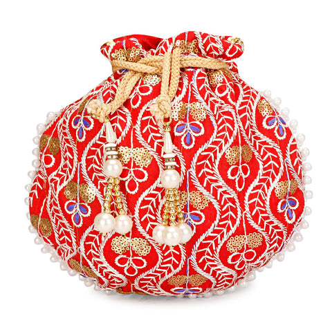 LONGING TO BUY Potli Bags For Wedding Indian Ethnic Potli bags for Return Gift, Potli Bags for Ethnic Function, Red
