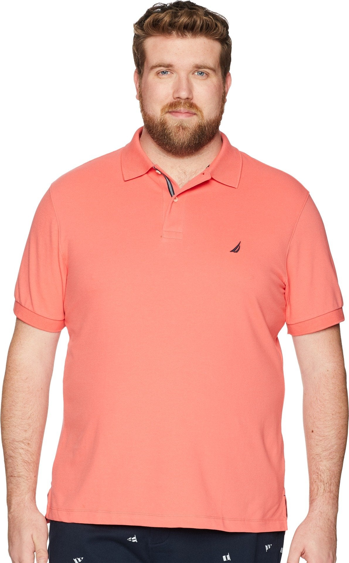 Nautica Men's Big and Tall Classic Fit Moisture Wicking Polo Shirt, Dreamy Coral, 1X