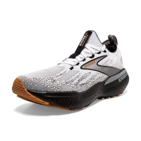 Brooks MenÃ¢â‚¬â„¢s Glycerin Stealthfit GTS 21 Supportive Running Shoe - White/Grey/Black - 9.5 Medium