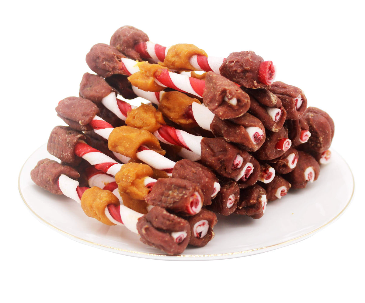 Pawant Dog Treats Training Snacks Triple Flavored Rawhide Dog Treats 1lb/454g