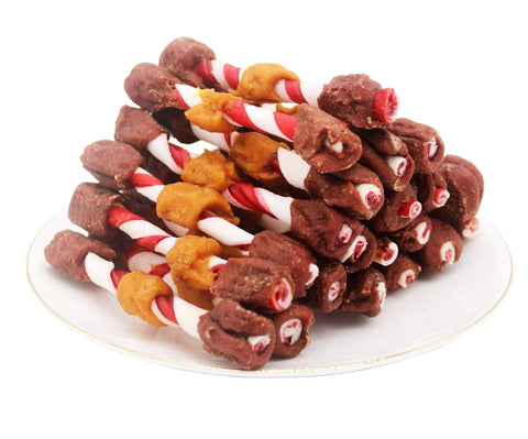 Pawant Dog Treats Training Snacks Triple Flavored Rawhide Dog Treats 1lb/454g