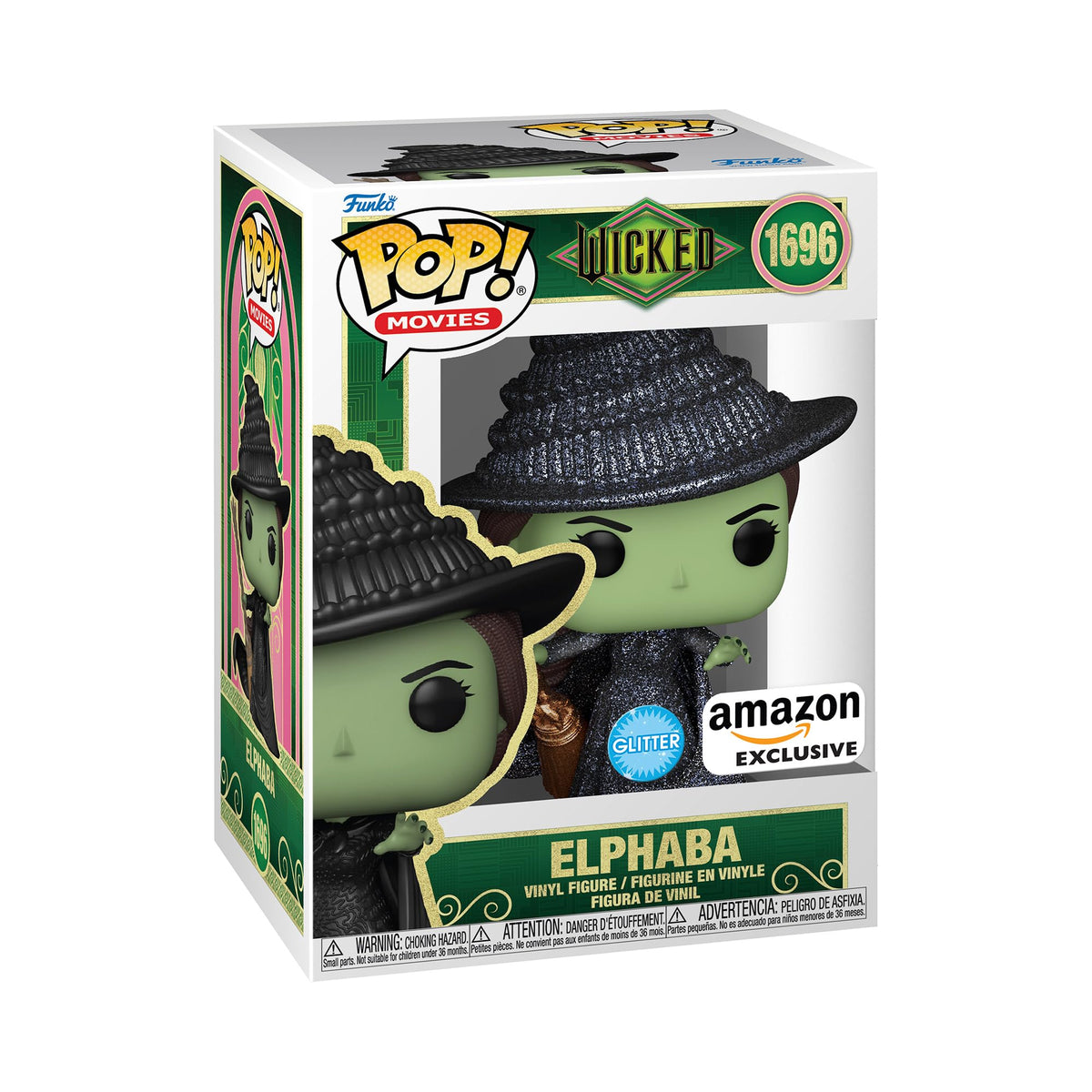 Funko POP! Movies: Wicked - Elphaba - Glitter - Amazon Exclusive - Collectable Vinyl Figure - Gift Idea - Official Merchandise - Toys for Kids & Adults - Movies Fans - Model Figure for Collectors