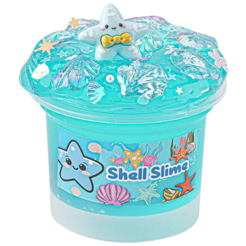 Shell Blue Clear Slime, Good Stretchy & Non-Sticky Premade Slime, Slime Party Favors for Kids, Slime Sensory Toys for Birthday Easter Hallowmas Christmas Girls Gifts & Boys Gifts
