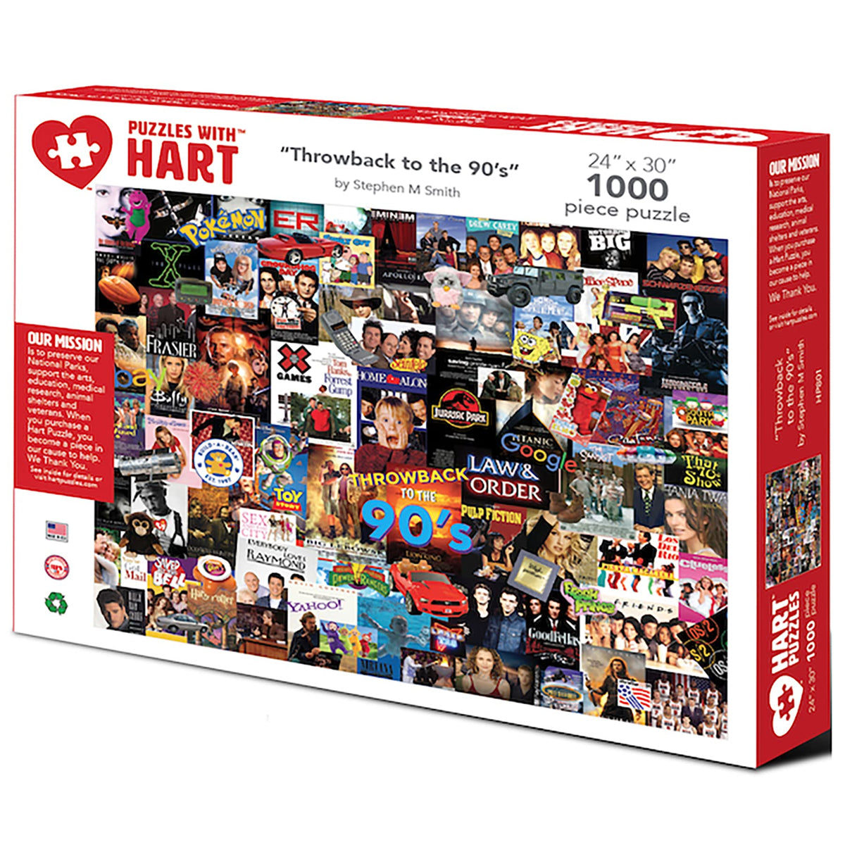Hart Puzzles Jigsaw Puzzle 1000 Piece 24' x 30' X-Large Throwback 90's by Steve Smith