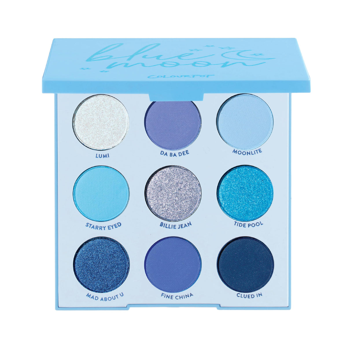 Colourpop Blue Moon Shadow Palette - Monochromatic Blue Shadow Palette with Matte, Metallic and Duochrome Finishes - High-Pigment Eye Makeup with a Long-Wearing Formula (0.3 oz)
