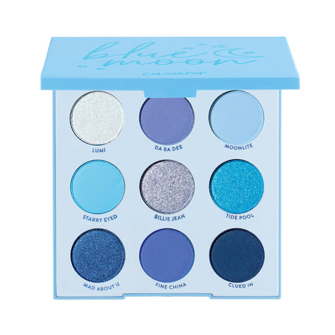 Colourpop Blue Moon Shadow Palette - Monochromatic Blue Shadow Palette with Matte, Metallic and Duochrome Finishes - High-Pigment Eye Makeup with a Long-Wearing Formula (0.3 oz)