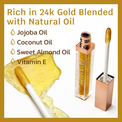 Generic 24k Golden Lip Serum | Hydrating Color-Changing Lip Gloss for Women - Moisturizing Lip Oil with Jojoba & Almond Oil, Vitamin E, for Dry Lips, 3 ml