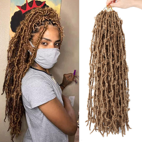 LMZIM 5 Packs 24 Inch Butterfly Crochet Hair for Black Women Faux Locs Pre looped Pre-twisted Braids (24 inch 5 pack, 27)