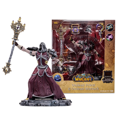 McFarlane Toys World of Warcraft Undead: Priest/Warlock (Rare) 1:12 Scale Posed Figure with 3 Weapons, Interchangeable Armor, Extra Hand, Head, Mystery Weapon, and Display Base