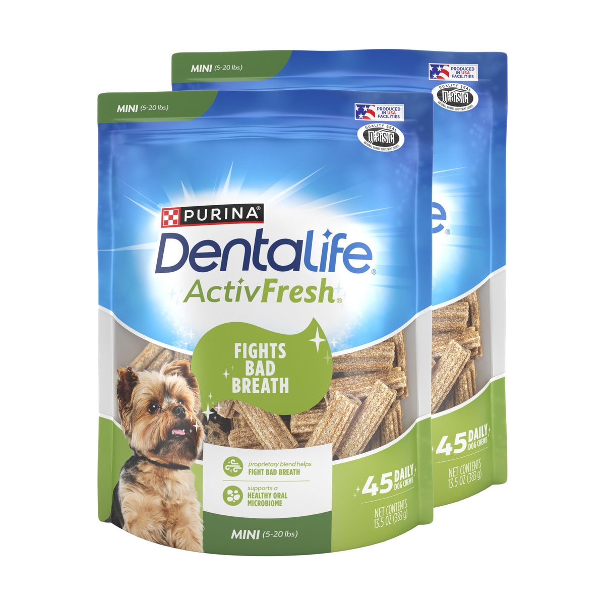 Dentalife DentaLife ActivFresh Daily Oral Care Mini Dog Chews - (2) 45 ct. Pouches