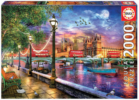 Educa 19046, London, 2000 Piece Jigsaw Adults and Children Aged 12, Dominic Davison, England, City Puzzle, Varied, Standard Size