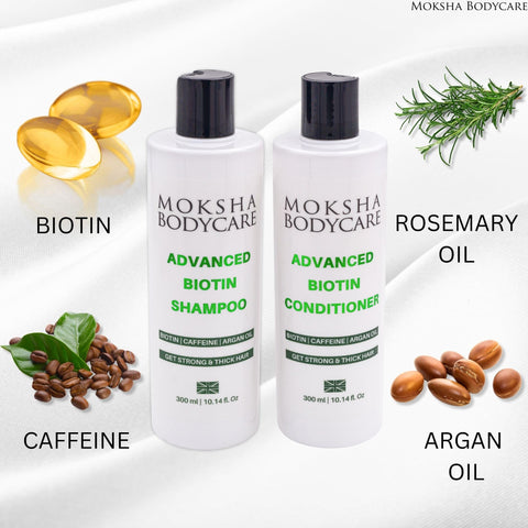 Hair Growth Shampoo and Conditioner Set for Women and Men - [Made In UK] Rosemary Shampoo | Biotin Shampoo with Rosemary Oil, Caffeine for Thinning Hair and Hair Loss | Hair Thickening Shampoo
