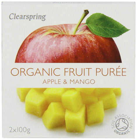 Clearspring Organic Apple and Mango Fruit Puree 2 X 100 g (Pack of 12)