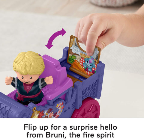 Fisher-Price Little People Disney Frozen 2 Anna & Kristoff's Wagon, Push-Along Vehicle with Character Figures for Toddlers and Preschool Kids