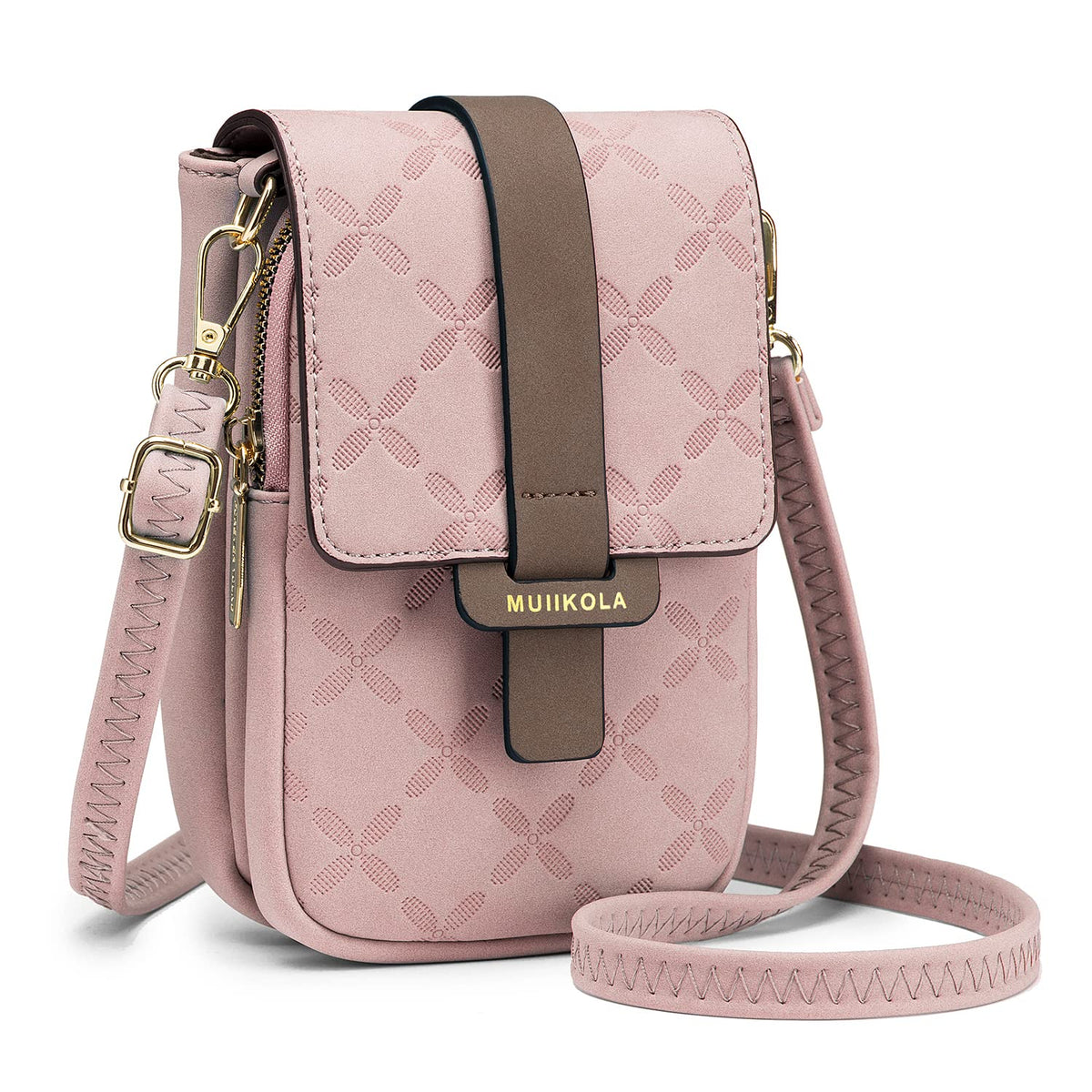 MUIIKOLA Small Phone Shoulder Bag,Women's RFID Blocking Large Capacity Phonebag 100% Vegan Leather, Wallet with Card Slots, Adjustable, Removable Shoulder Strap, For Cell Phones up to 6.9"