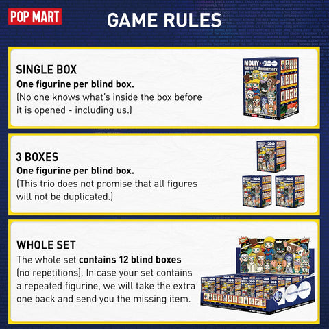 POP MART MOLLY x Warner Bros 100th Anniversary Blind Box Figures, Random Design Box Toys for Modern Home Decor, Collectible Toy Set for Desk Accessories, 1PC