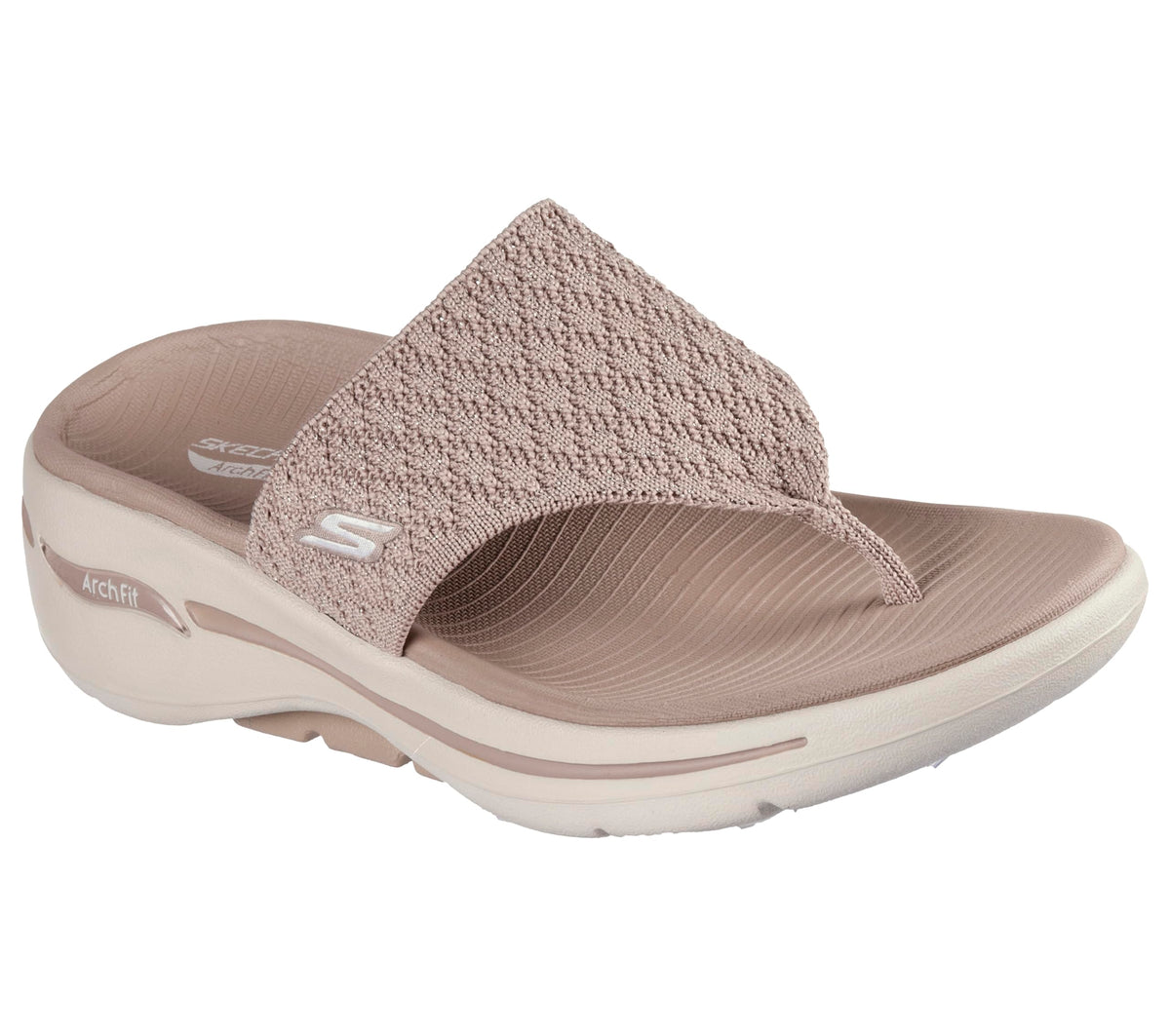 Skechers Women's Flip-Flop, Taupe, 8
