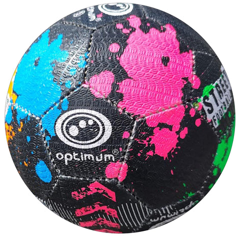 Optimum Unisex Street Football - Top-Grade Durable Korean Rubber, Long-Lasting Tire Grip, Ideal for Concrete & Asphalt, All-Weather, Multi-Colour,Size 5