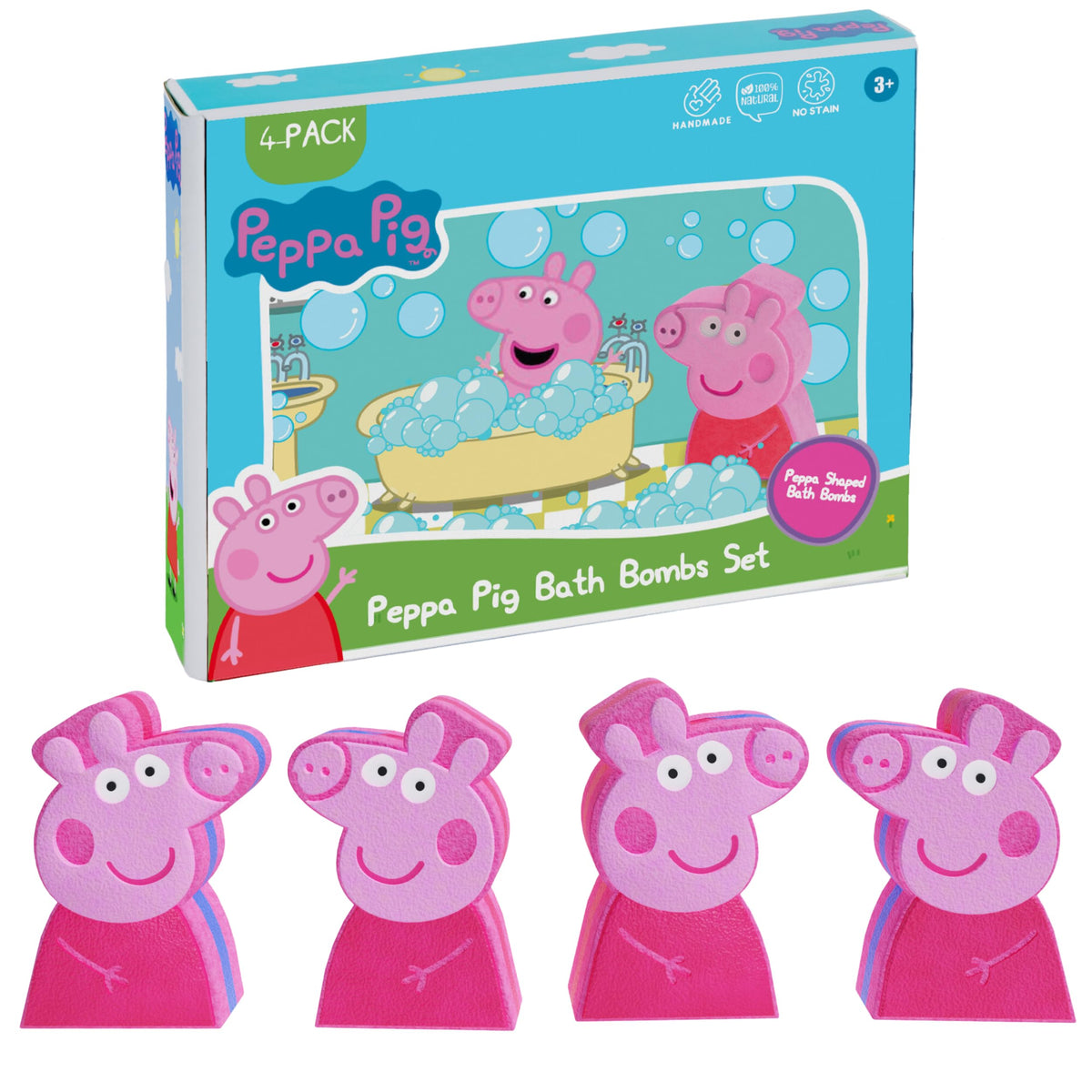 Peppa Pig Bath Bombs for Kids - GirlsÃƒÂ¢Ã¢â€šÂ¬Ã¢â€žÂ¢ & BoysÃƒÂ¢Ã¢â€šÂ¬Ã¢â€žÂ¢ Bath Bombs with Natural, Moisturizing Ingredients - Brighten Bathtime with Multicolored, Non-Stain KidsÃƒÂ¢Ã¢â€šÂ¬Ã¢â€žÂ¢ Bath Bombs for Girls & Boys (Peppa Pig)