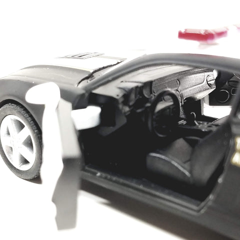 Kinsmart Chevy Camaro Black & White Police Interceptor 1/38 O Scale 5"" Diecast Squad Car