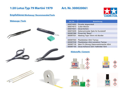 Tamiya 20061 1/20 Lotus Type 79 1979 "Martini Plastic Model Kit
