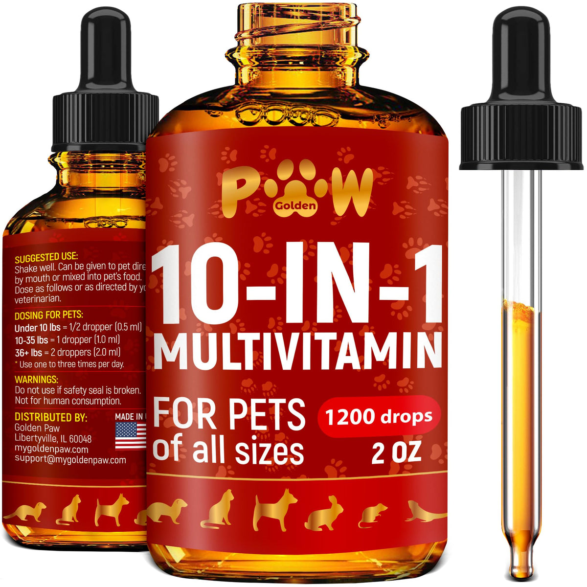 Multivitamin for Dogs & Cats | Multivitamin for Cats | Dog Vitamins Multivitamin | Pet Vitamins | Vitamin for Cats | Liquid Dog Vitamins | Liquid Cat Vitamins