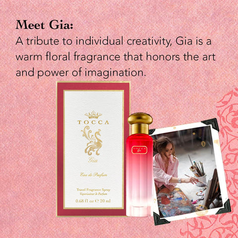 Tocca Women's Perfume, Gia Fragrance, 0.68 oz (20 ml) - Warm Floral, Pink Peppercorn, Tangerine, Turkish Rose - Hand-Finished Bottle