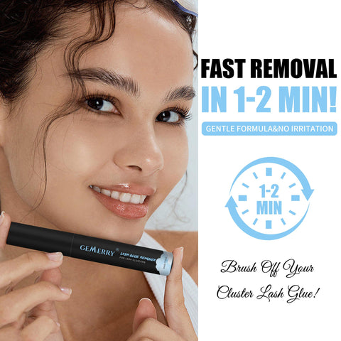 GEMERRY Lash Remover for Lash Extensions 5ml Cluster Lash Glue Remover for Cluster Lashes Self-Use Eyelash Extension Remover Gentle Non-irritating Mascara Wand Lash Extension Remover Oil Texture