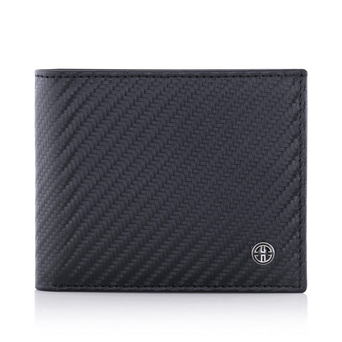 TRUSADOR Treviso Mens Wallets Bifold Leather with Coin Pocket Rfid Blocking (Carbon)
