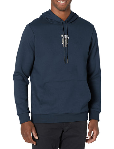 Karl Lagerfeld Paris Men's Soft Solid Hoodie, Navy, X-Large