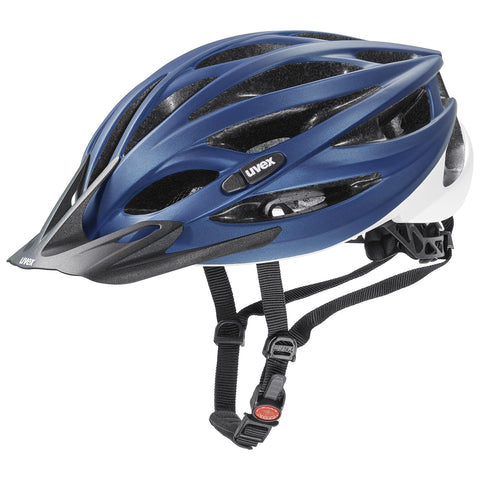 uvex oversize - Secure All-Round Bike Helmet for Men & Women - Individual Fit - Optimized Ventilation - Blue-White Matt - 61-65 cm
