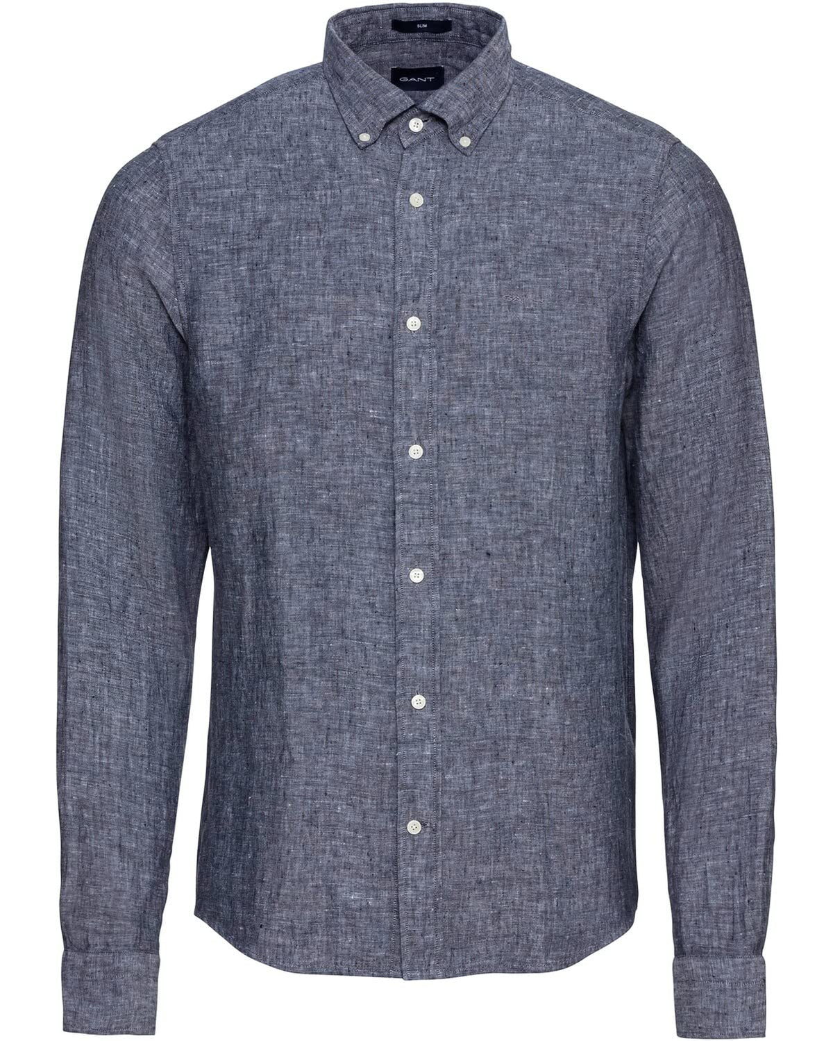 GANT Men`s Linen Short Sleeves Shirt - 3230083- Marine (L, Marine)