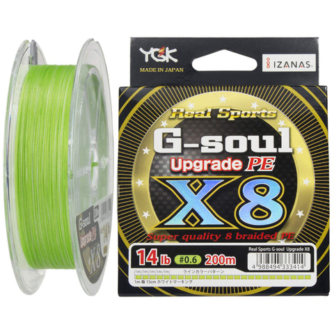 Multifilament Fishing Line YGK G-Soul X8 Upgrade PE 200m # 0.6 / 0.128mm / 14lb