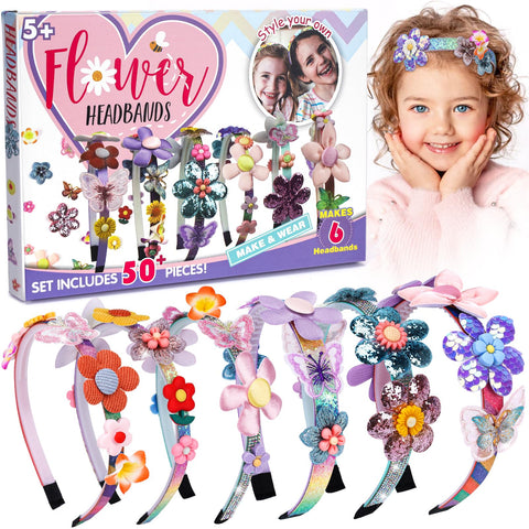 CITSKY Best Gifts for 6-Year-Old Girls: Craft Kits for Kids 6-12 | Fashion Girls Hair Accessories Making Set | That Allows Girls to Make Their Own Unique DIY Flower Hair Accessories