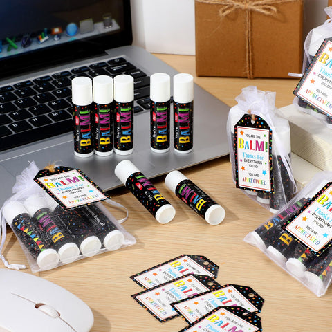 Dunzy 50 Sets Inspirational Gifts Lip Balm Bulk for Women Teachers Nurses Coworkers Friends Mother Employee Appreciation Gifts Bulk Thank You Small Gifts Lip Balm Gifts Party Gift Favors
